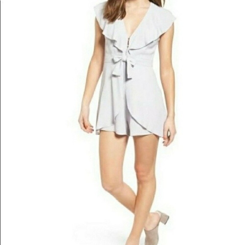 ASTR the Label Ruffle Tie Front Lilac Romper XS